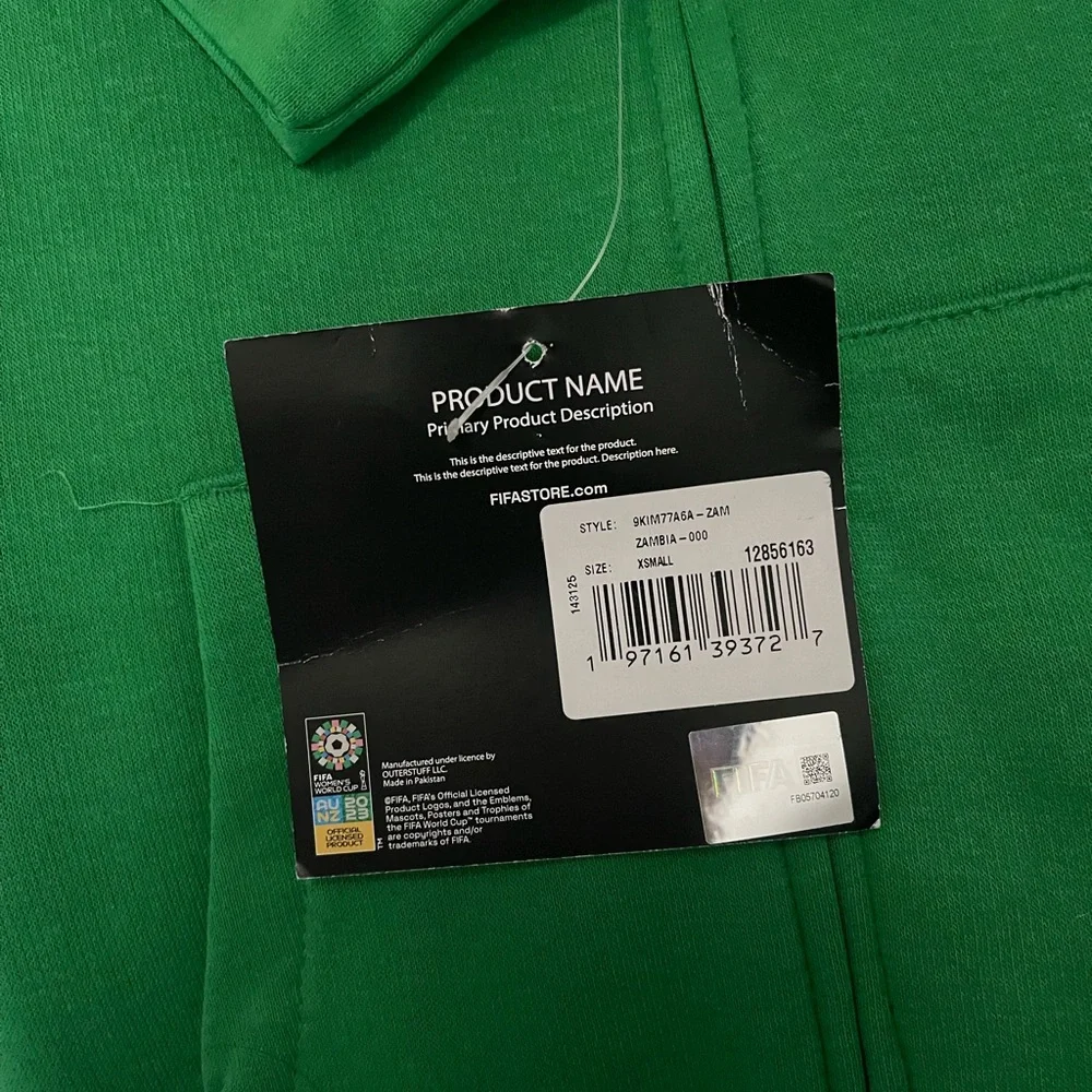 ZAMBIA WOMEN'S WORLD CUP 2023 GREEN ZIP HOODIE - UNISEX - Picture 5 of 5